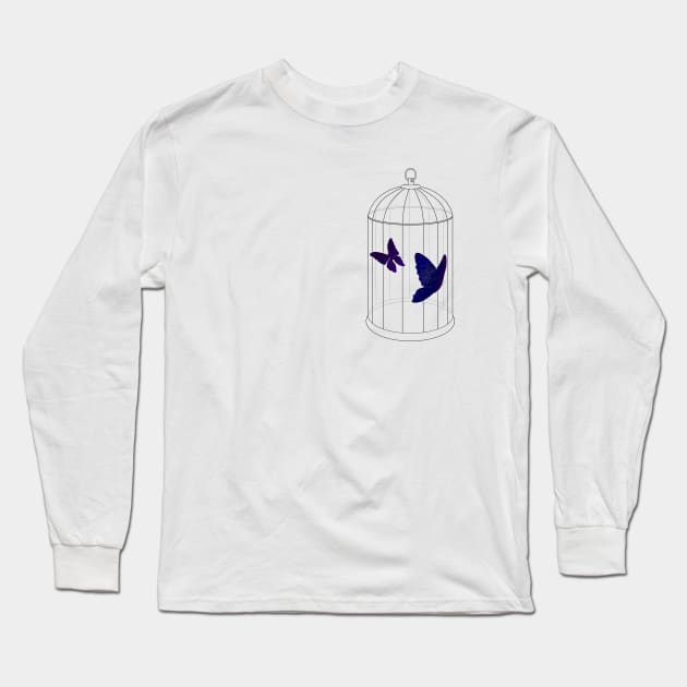 butterflies in a cage Long Sleeve T-Shirt by M-m